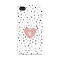 Dotted Pink Heart Personalised Apple iPhone 4s Case
