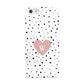 Dotted Pink Heart Personalised Apple iPhone 5 Case
