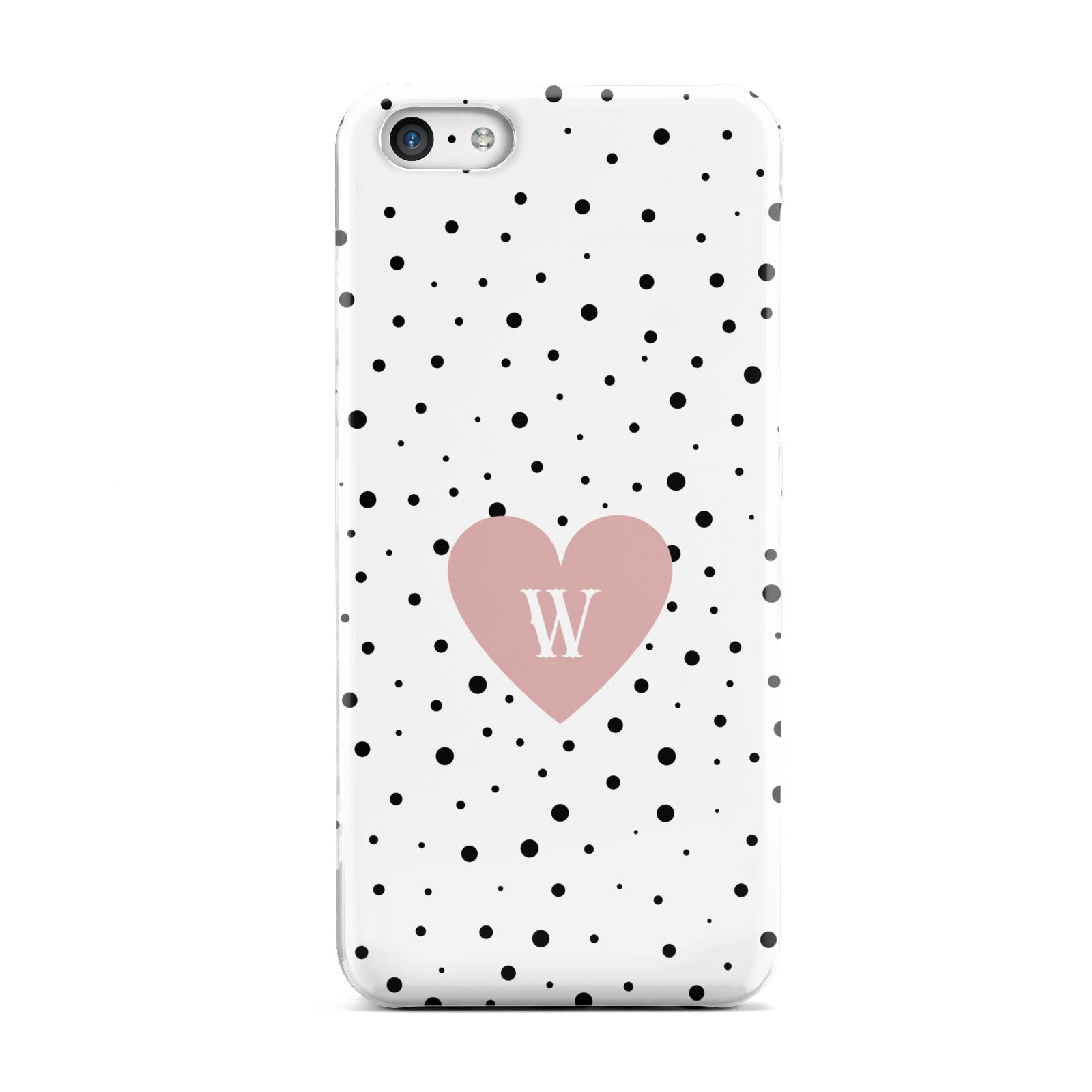 Dotted Pink Heart Personalised Apple iPhone 5c Case