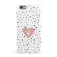 Dotted Pink Heart Personalised Apple iPhone 6 3D Snap Case