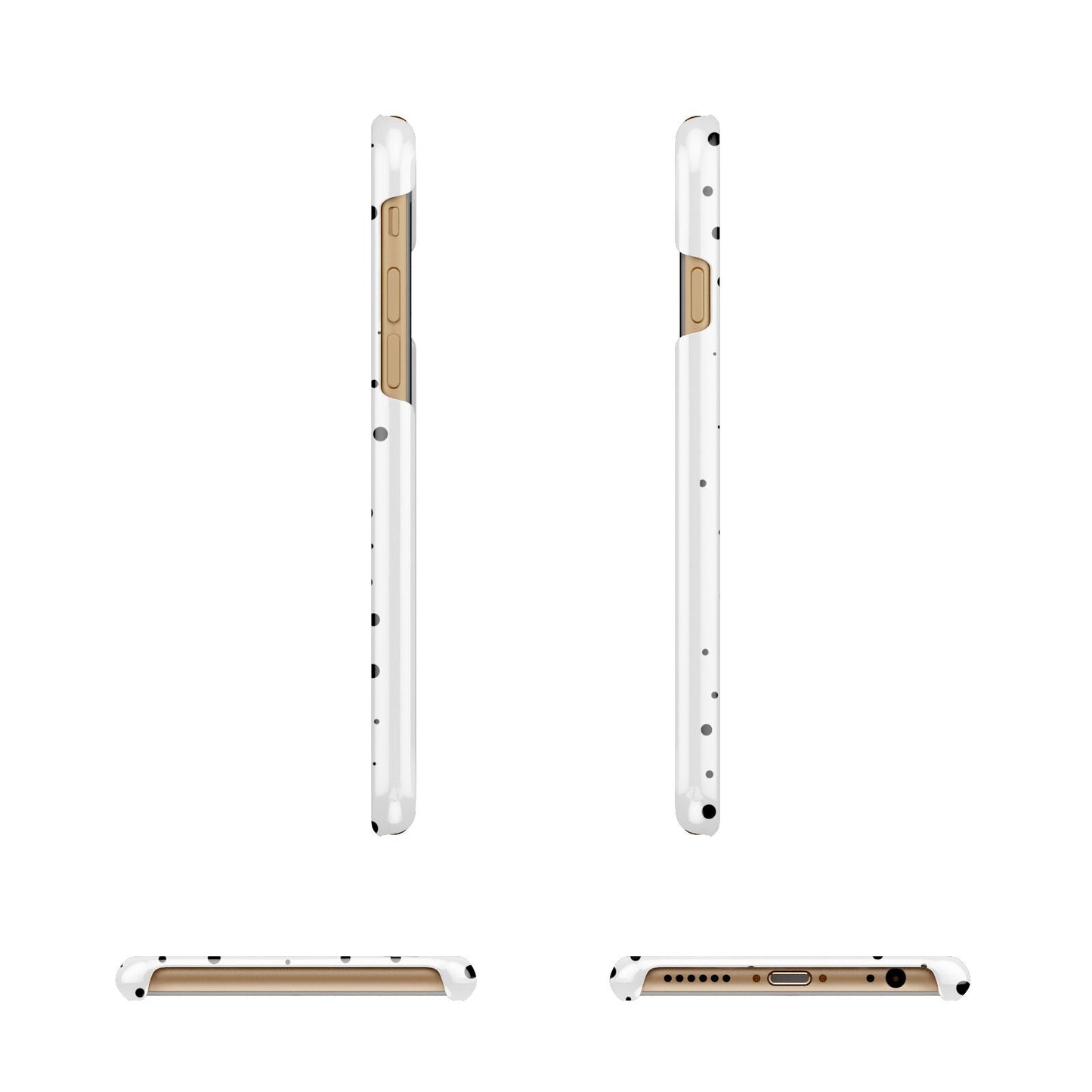 Dotted Pink Heart Personalised Apple iPhone 6 3D Wrap Snap Case Angled Images