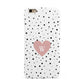 Dotted Pink Heart Personalised Apple iPhone 6 Plus 3D Tough Case