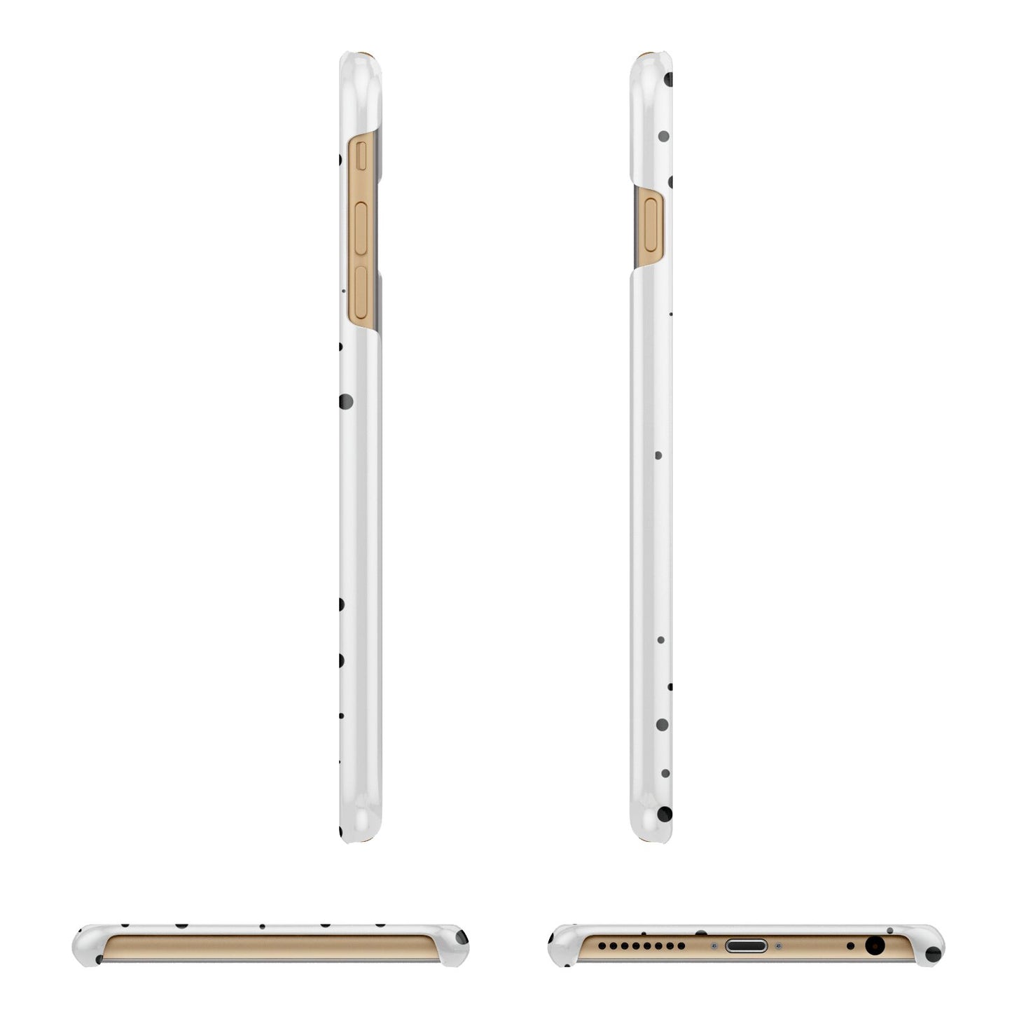 Dotted Pink Heart Personalised Apple iPhone 6 Plus 3D Wrap Snap Case Angled Images