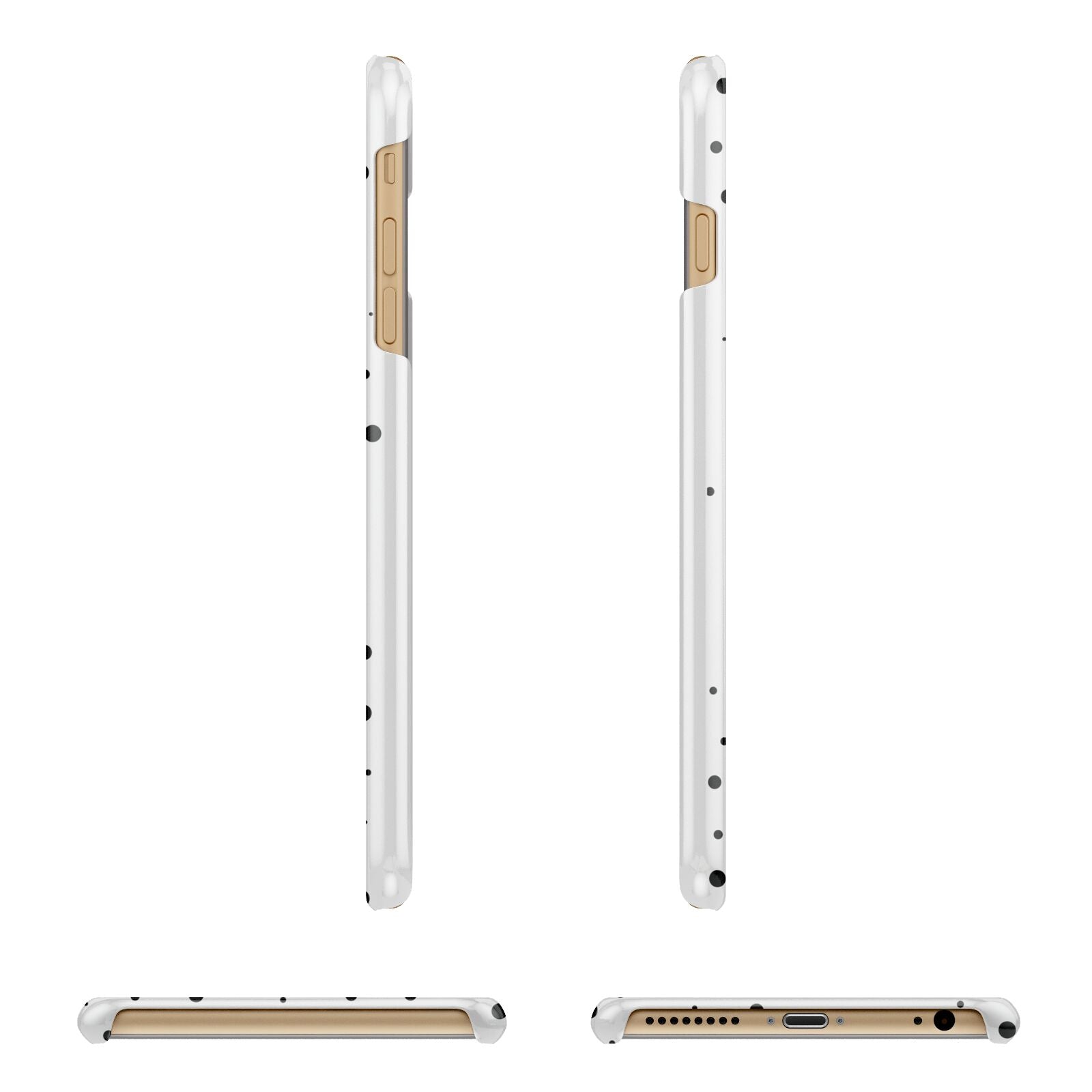 Dotted Pink Heart Personalised Apple iPhone 6 Plus 3D Wrap Snap Case Angled Images