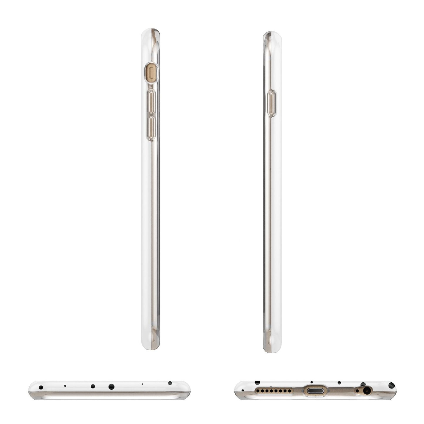 Dotted Pink Heart Personalised Apple iPhone 6 Plus 3D Wrap Tough Case Alternative Image Angles