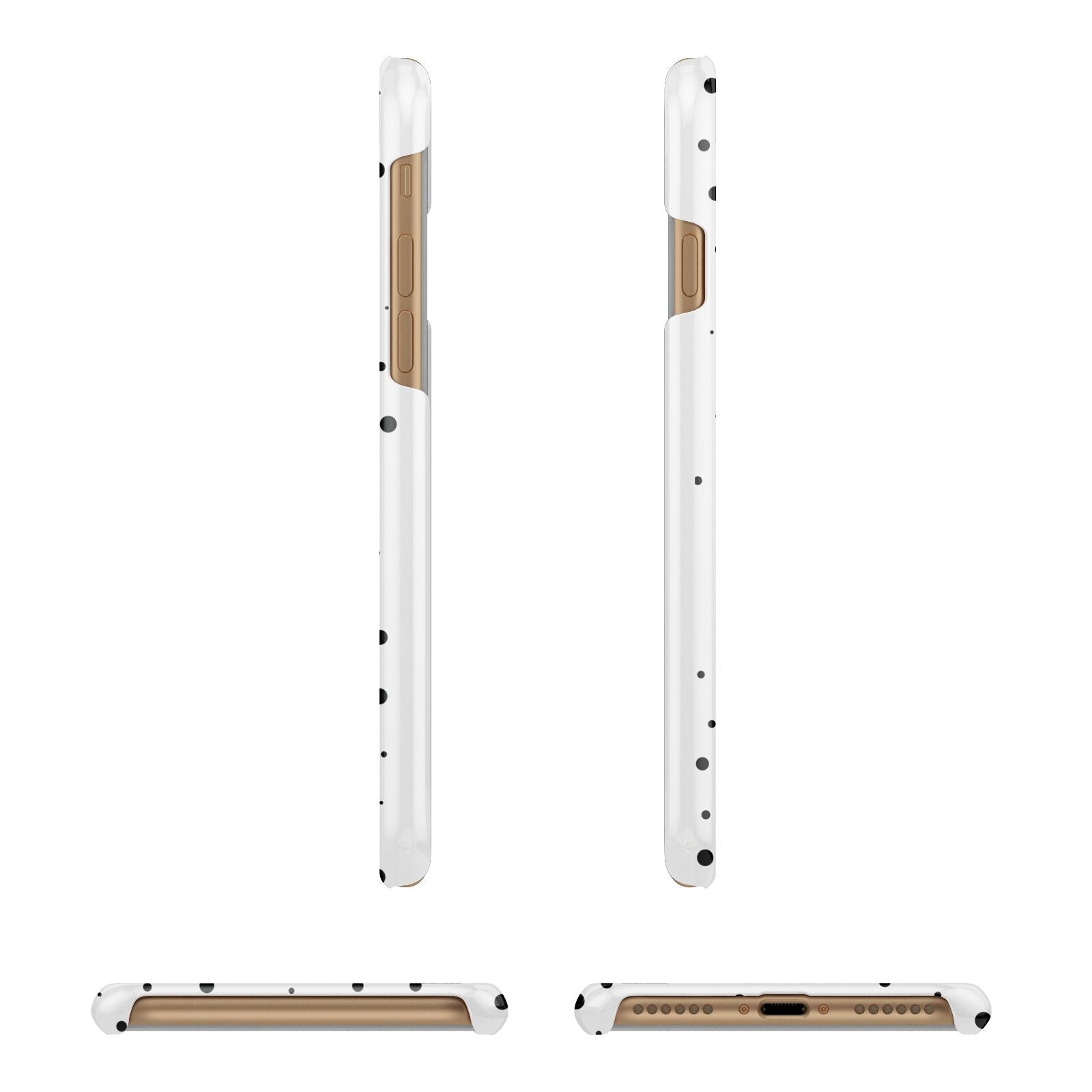 Dotted Pink Heart Personalised Apple iPhone 7 8 3D Wrap Snap Case Angled Images