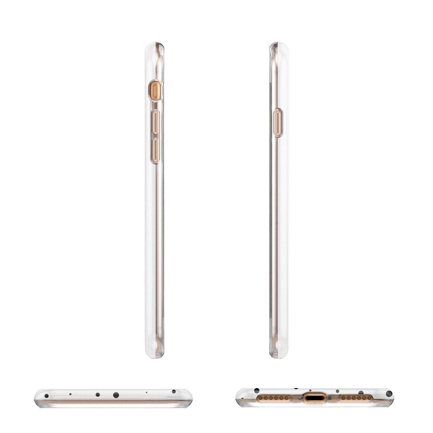 Dotted Pink Heart Personalised Apple iPhone 7 8 3D Wrap Tough Case Alternative Image Angles