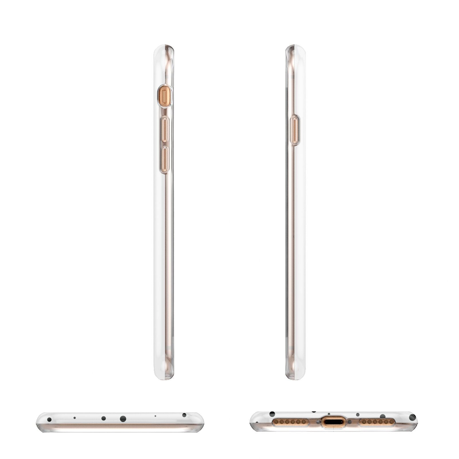 Dotted Pink Heart Personalised Apple iPhone 7 8 3D Wrap Tough Case Alternative Image Angles