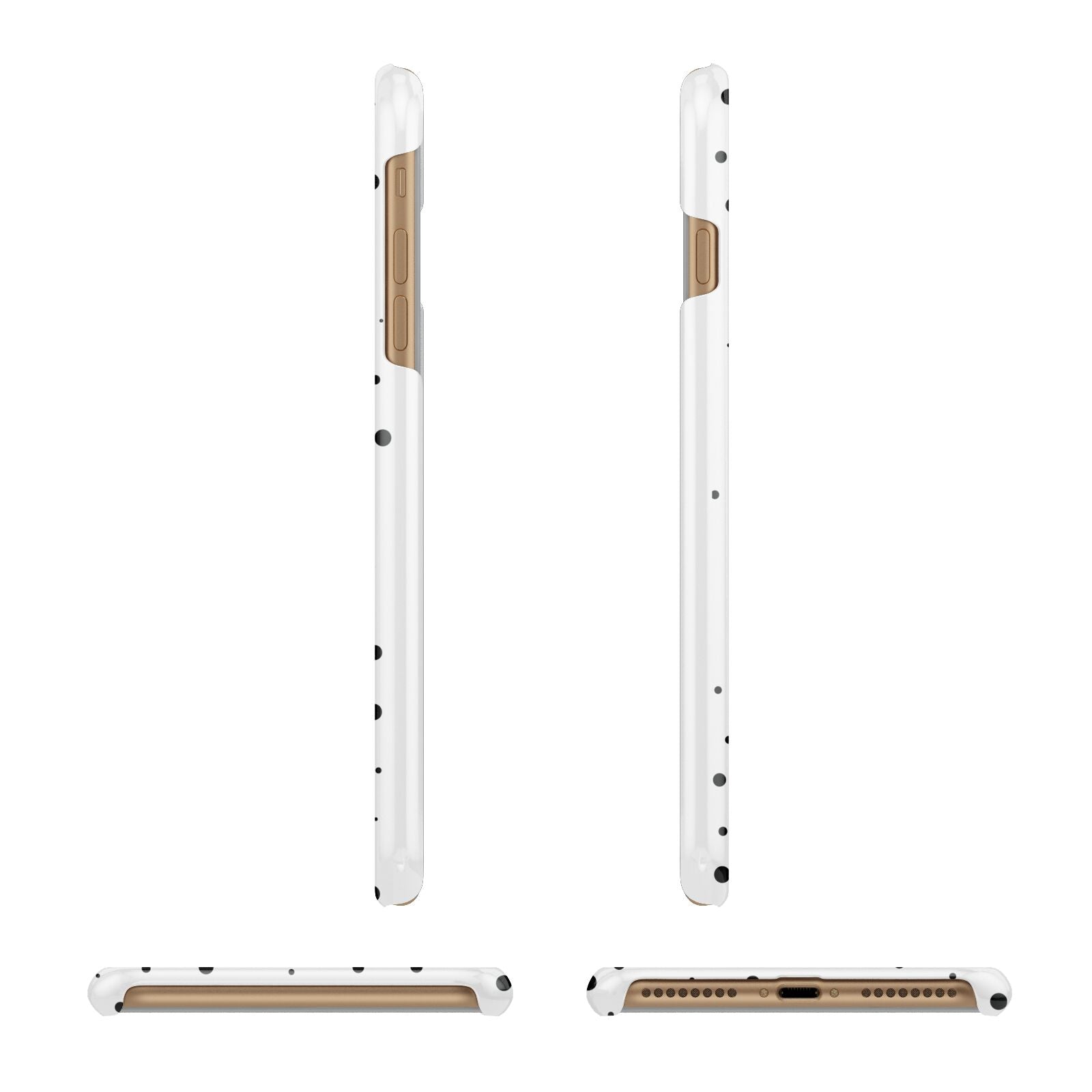 Dotted Pink Heart Personalised Apple iPhone 7 Plus 3D Wrap Snap Case Angled Images