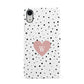 Dotted Pink Heart Personalised Apple iPhone XR White 3D Snap Case