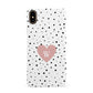 Dotted Pink Heart Personalised Apple iPhone Xs Max 3D Snap Case