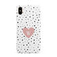 Dotted Pink Heart Personalised Apple iPhone Xs Max 3D Tough Case