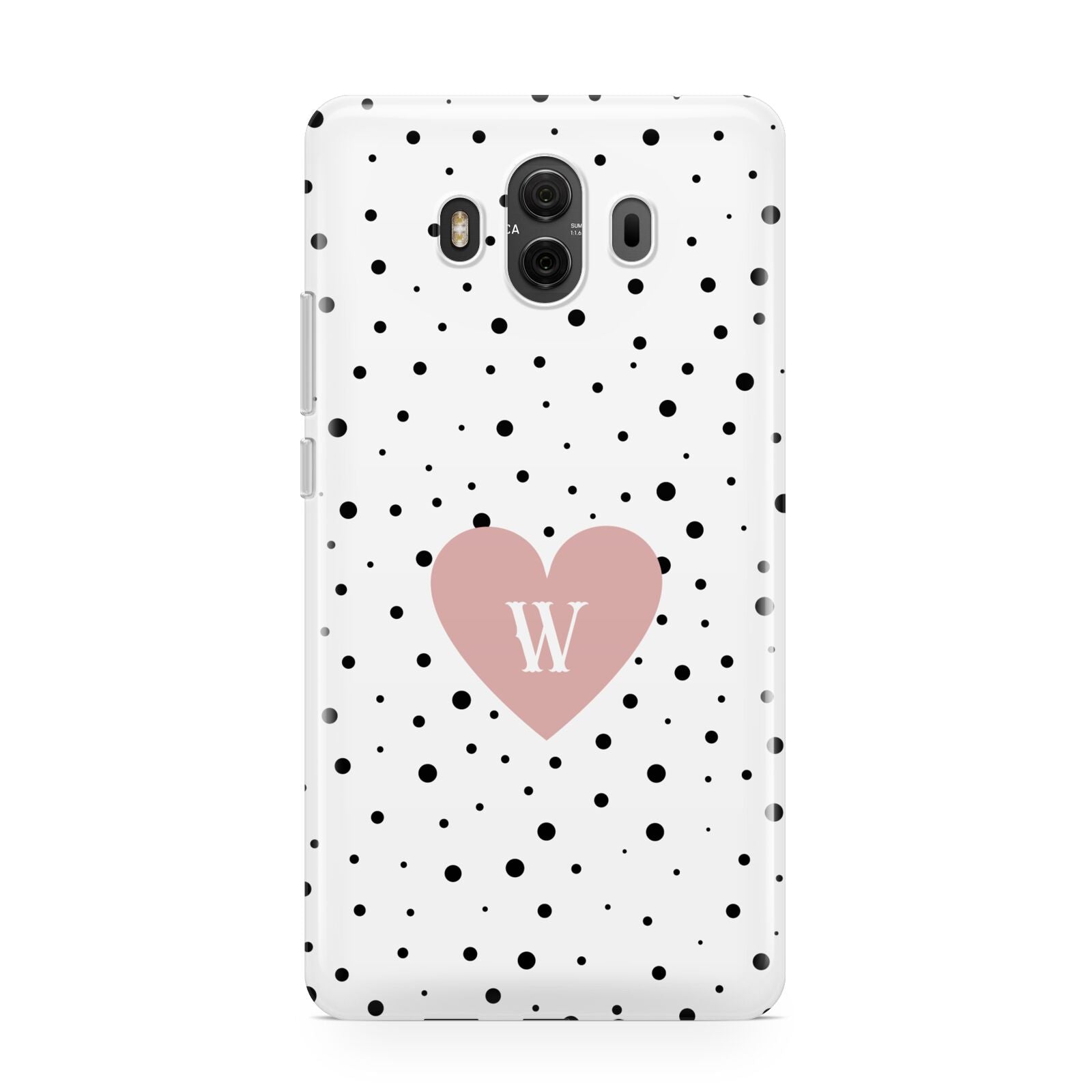Dotted Pink Heart Personalised Huawei Mate 10 Protective Phone Case