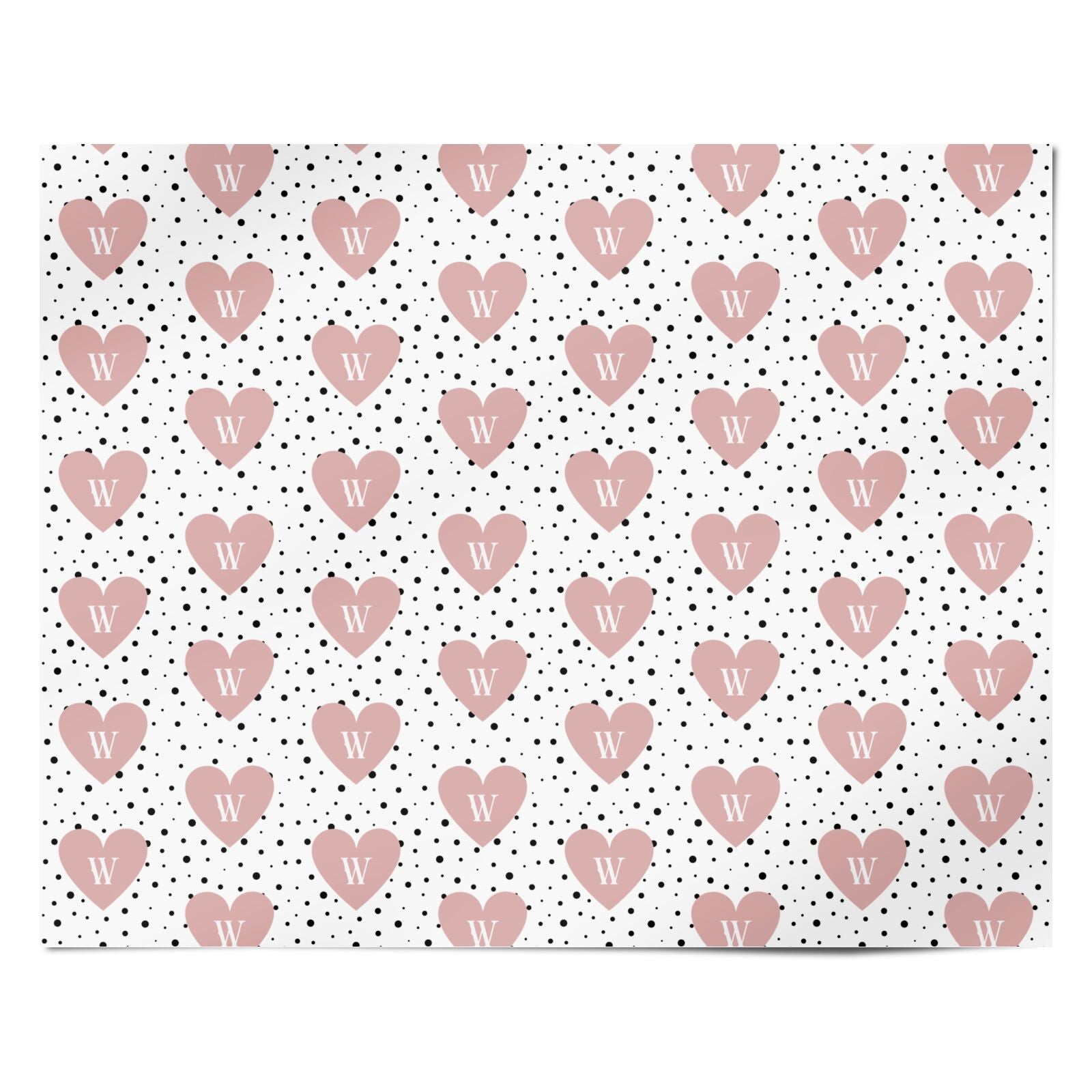 Dotted Pink Heart Personalised Personalised Wrapping Paper Alternative