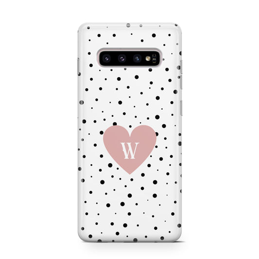 Dotted Pink Heart Personalised Protective Samsung Galaxy Case
