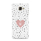 Dotted Pink Heart Personalised Samsung Galaxy A3 2016 Case on gold phone