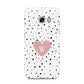Dotted Pink Heart Personalised Samsung Galaxy A3 2017 Case on gold phone