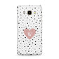 Dotted Pink Heart Personalised Samsung Galaxy J7 2016 Case on gold phone