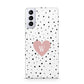 Dotted Pink Heart Personalised Samsung S21 Plus Case