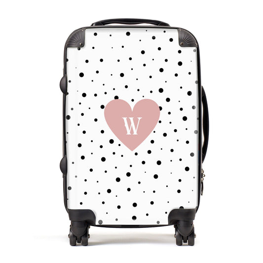 Dotted Pink Heart Personalised Suitcase