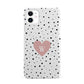 Dotted Pink Heart Personalised iPhone 11 3D Snap Case