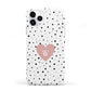 Dotted Pink Heart Personalised iPhone 11 Pro 3D Tough Case
