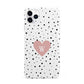 Dotted Pink Heart Personalised iPhone 11 Pro Max 3D Tough Case
