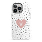Dotted Pink Heart Personalised iPhone 13 Pro Full Wrap 3D Tough Case