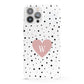 Dotted Pink Heart Personalised iPhone 13 Pro Max Full Wrap 3D Snap Case