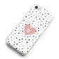 Dotted Pink Heart Personalised iPhone 8 Bumper Case on Silver iPhone Alternative Image