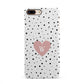 Dotted Pink Heart Personalised iPhone 8 Plus 3D Snap Case on Gold Phone