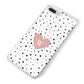 Dotted Pink Heart Personalised iPhone 8 Plus Bumper Case on Silver iPhone Alternative Image