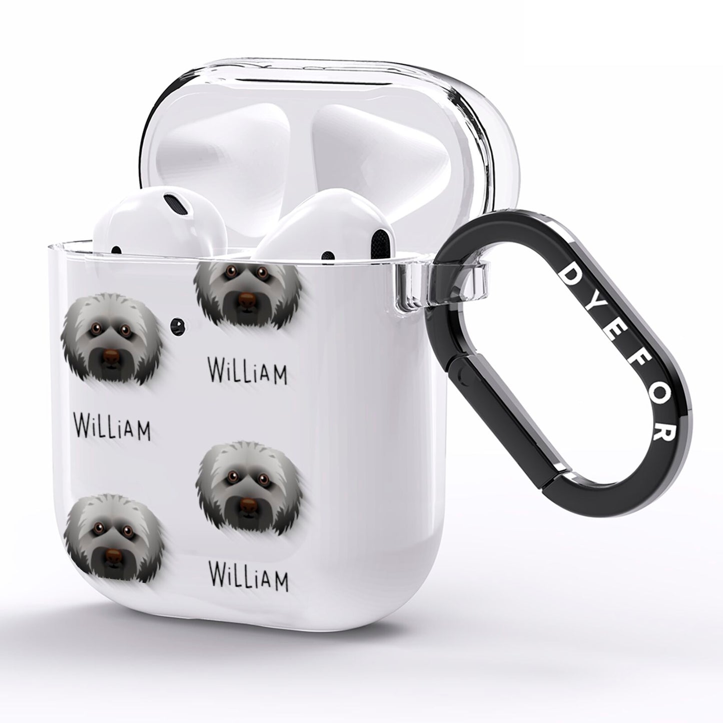 Doxiepoo Icon with Name AirPods Clear Case Side Image