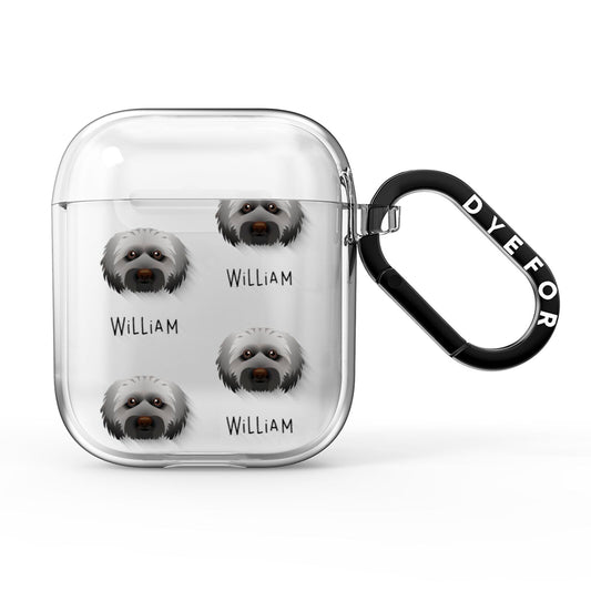 Doxiepoo Icon with Name AirPods Clear Case