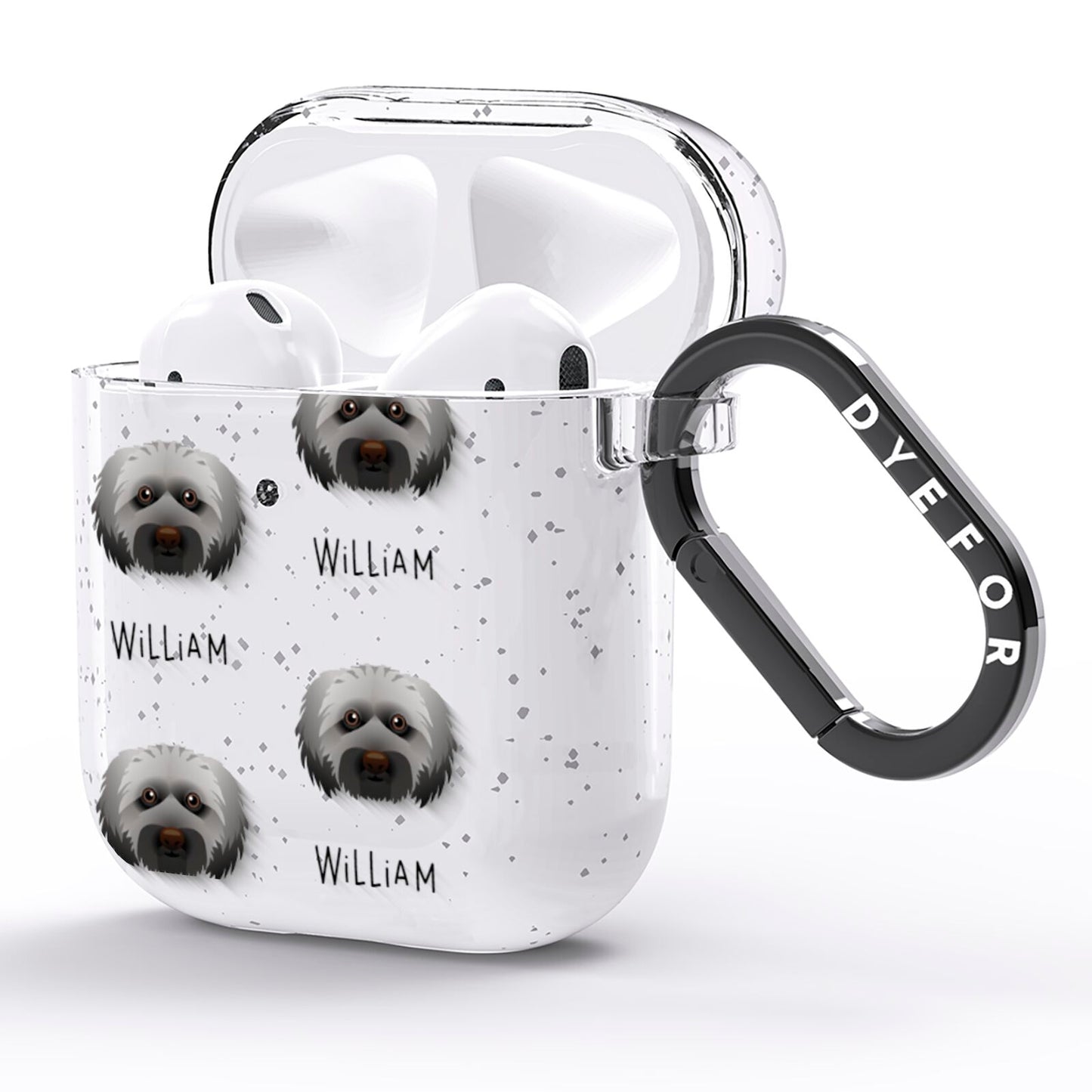 Doxiepoo Icon with Name AirPods Glitter Case Side Image