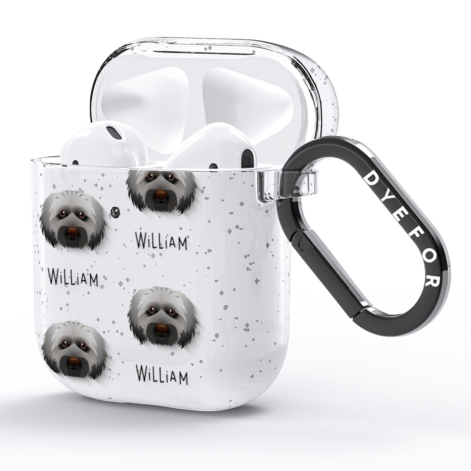 Doxiepoo Icon with Name AirPods Glitter Case Side Image