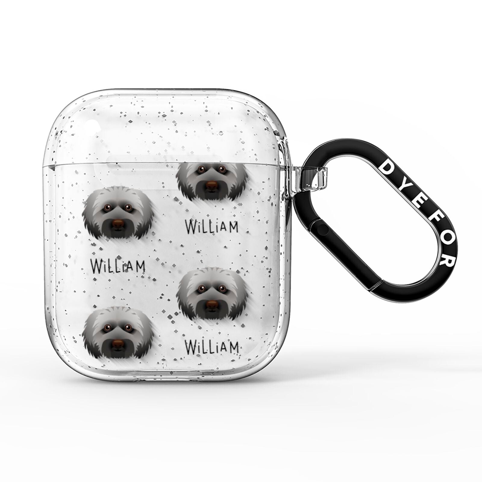 Doxiepoo Icon with Name AirPods Glitter Case