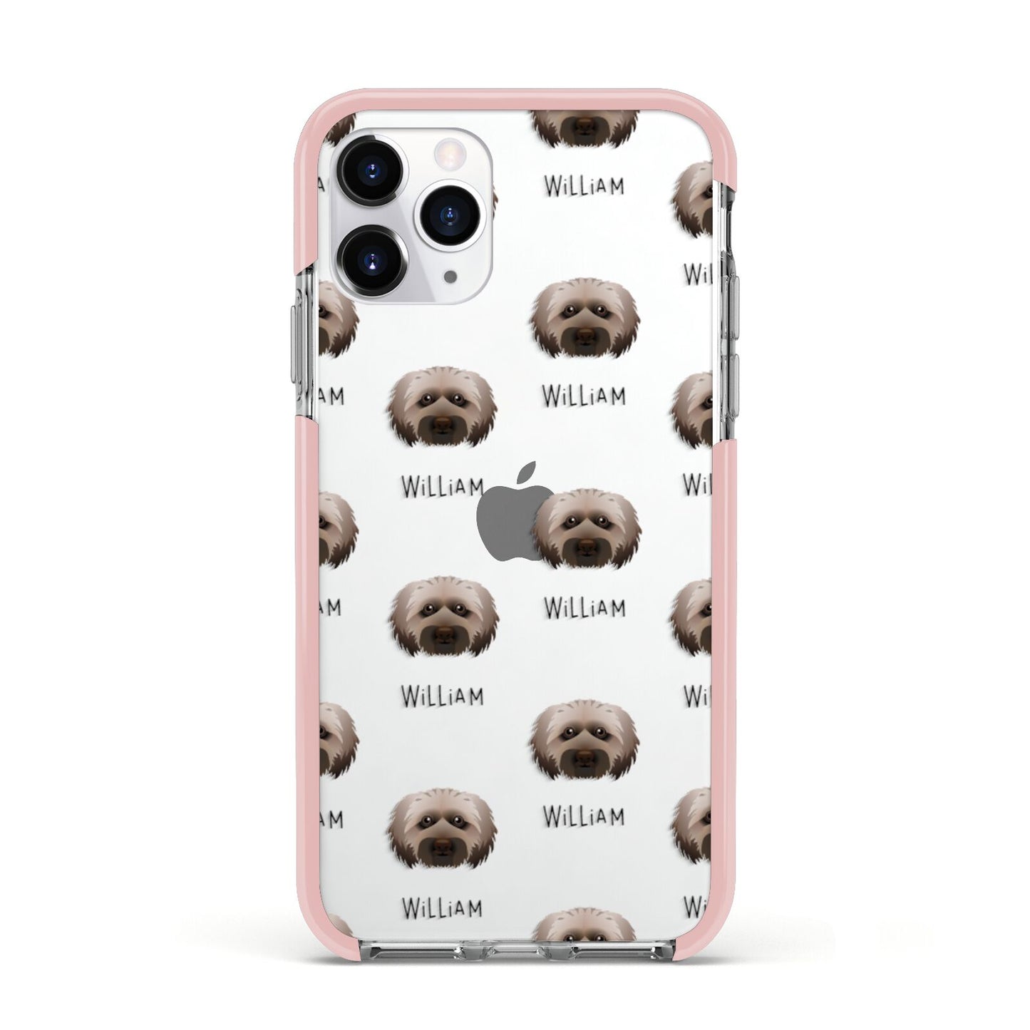 Doxiepoo Icon with Name Apple iPhone 11 Pro in Silver with Pink Impact Case