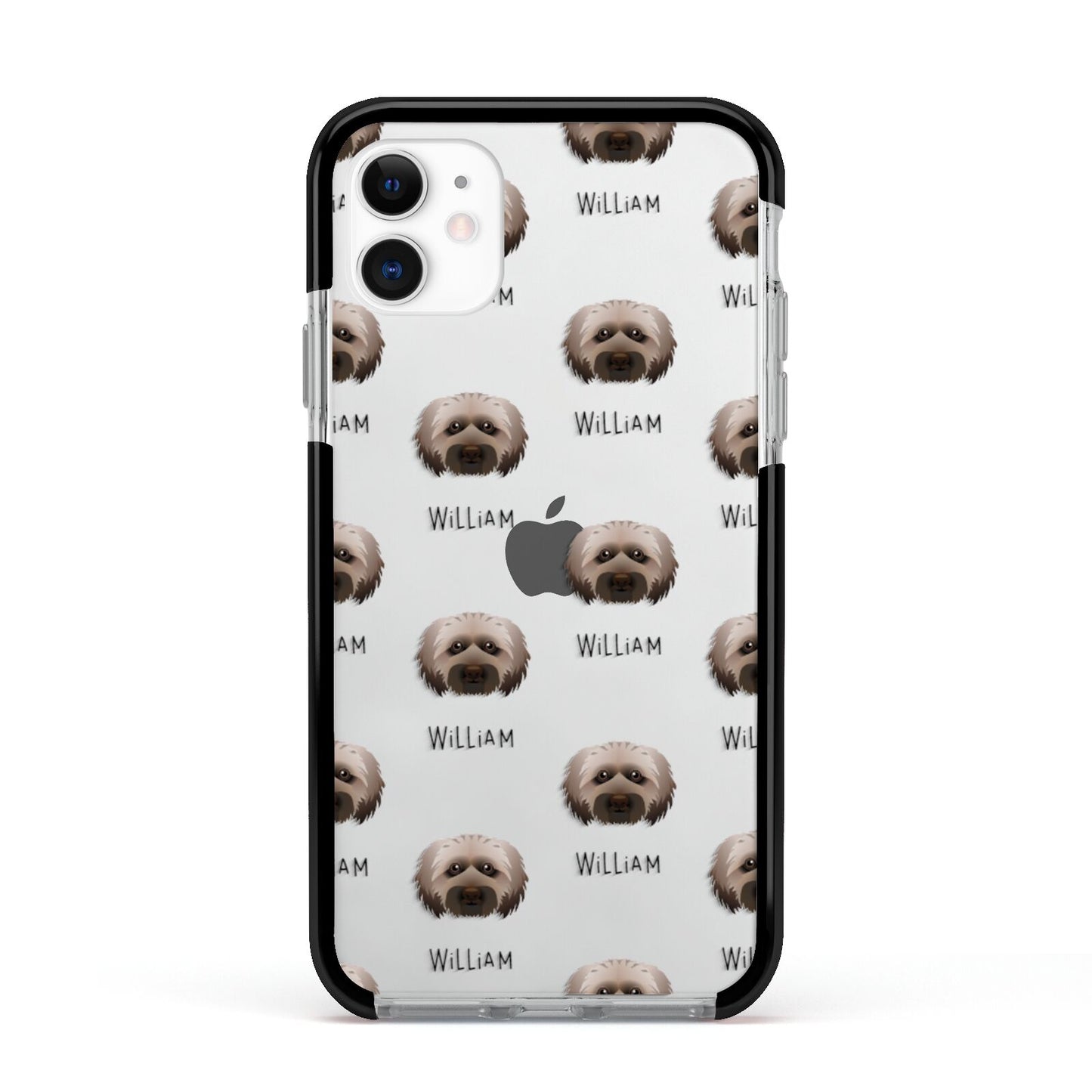 Doxiepoo Icon with Name Apple iPhone 11 in White with Black Impact Case