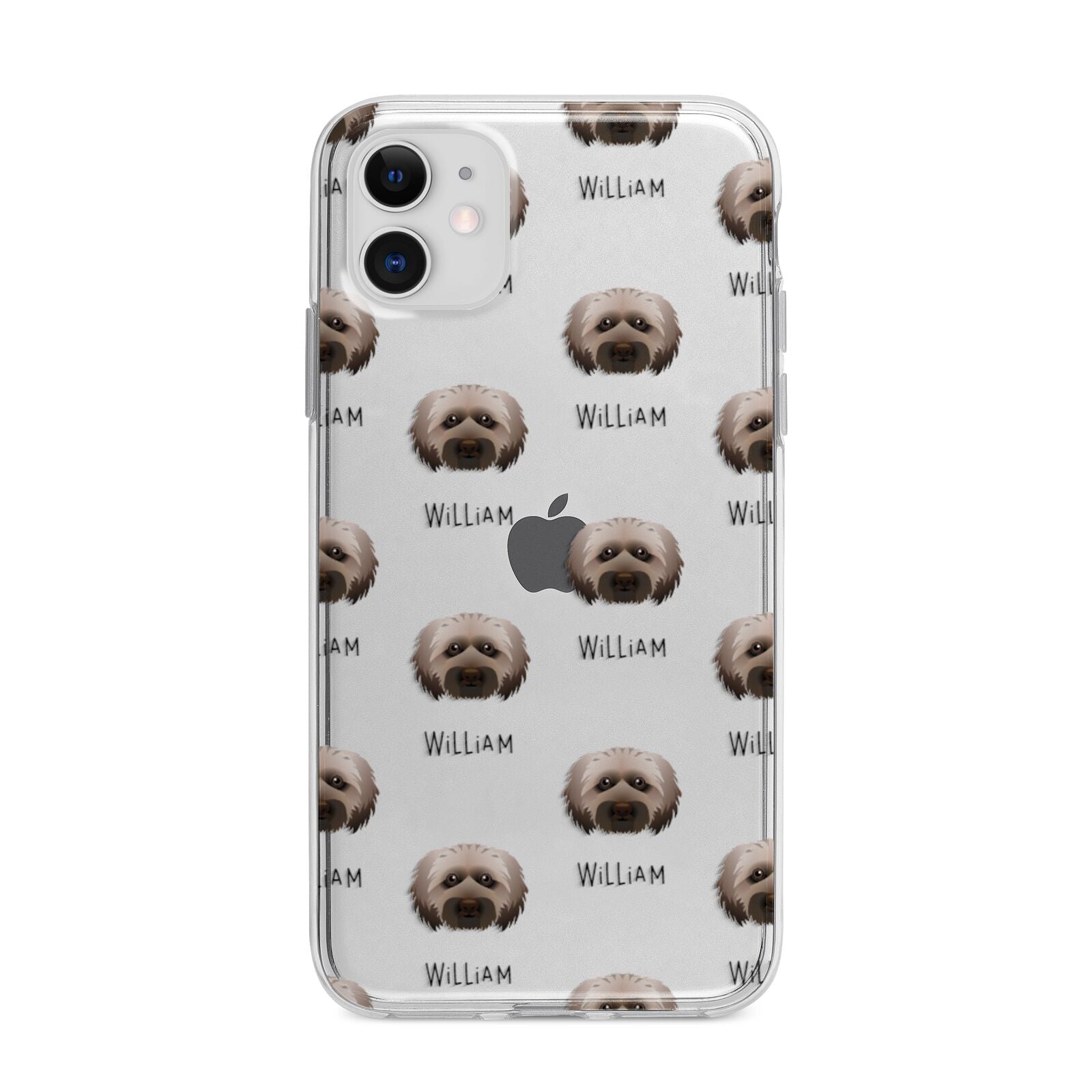 Doxiepoo Icon with Name Apple iPhone 11 in White with Bumper Case