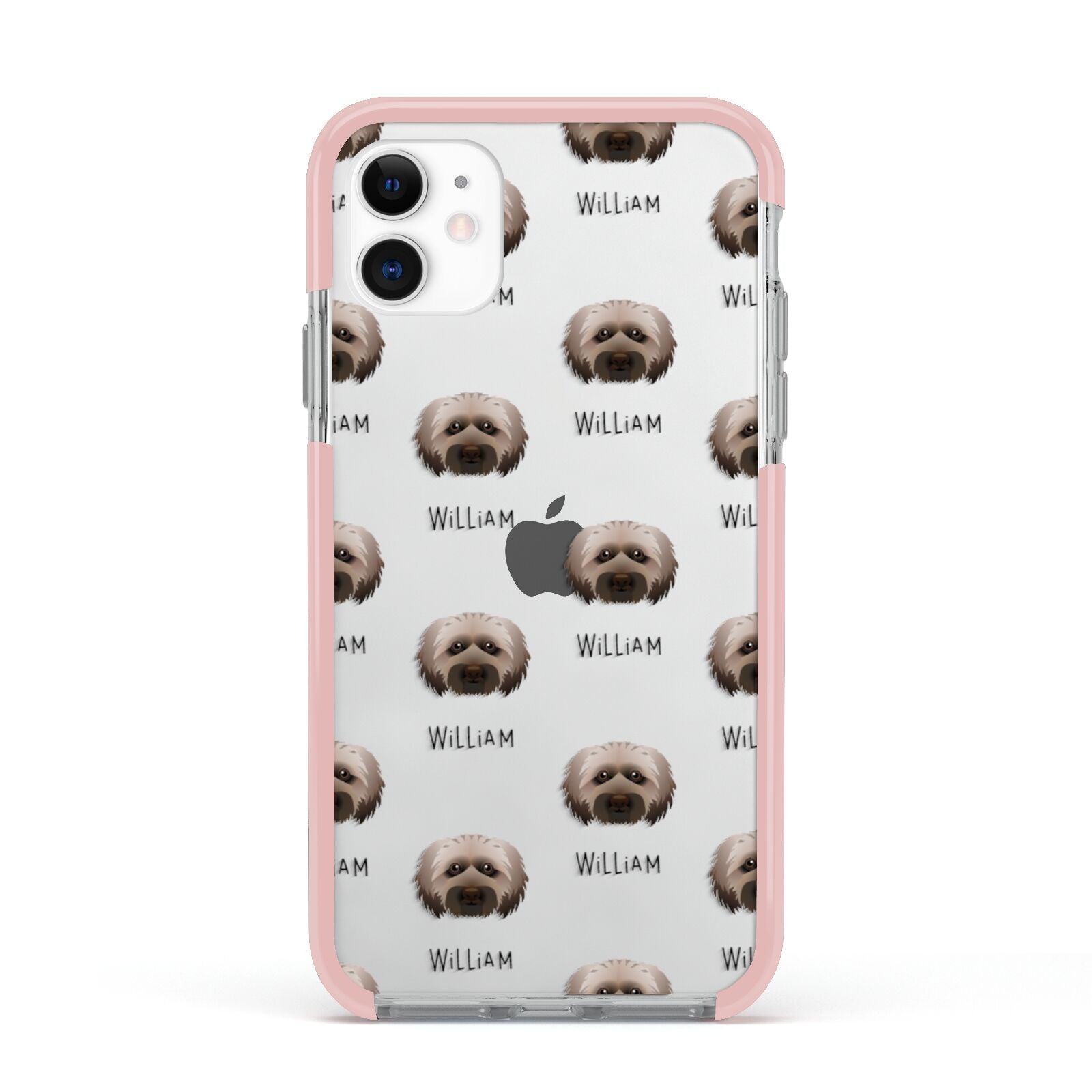 Doxiepoo Icon with Name Apple iPhone 11 in White with Pink Impact Case