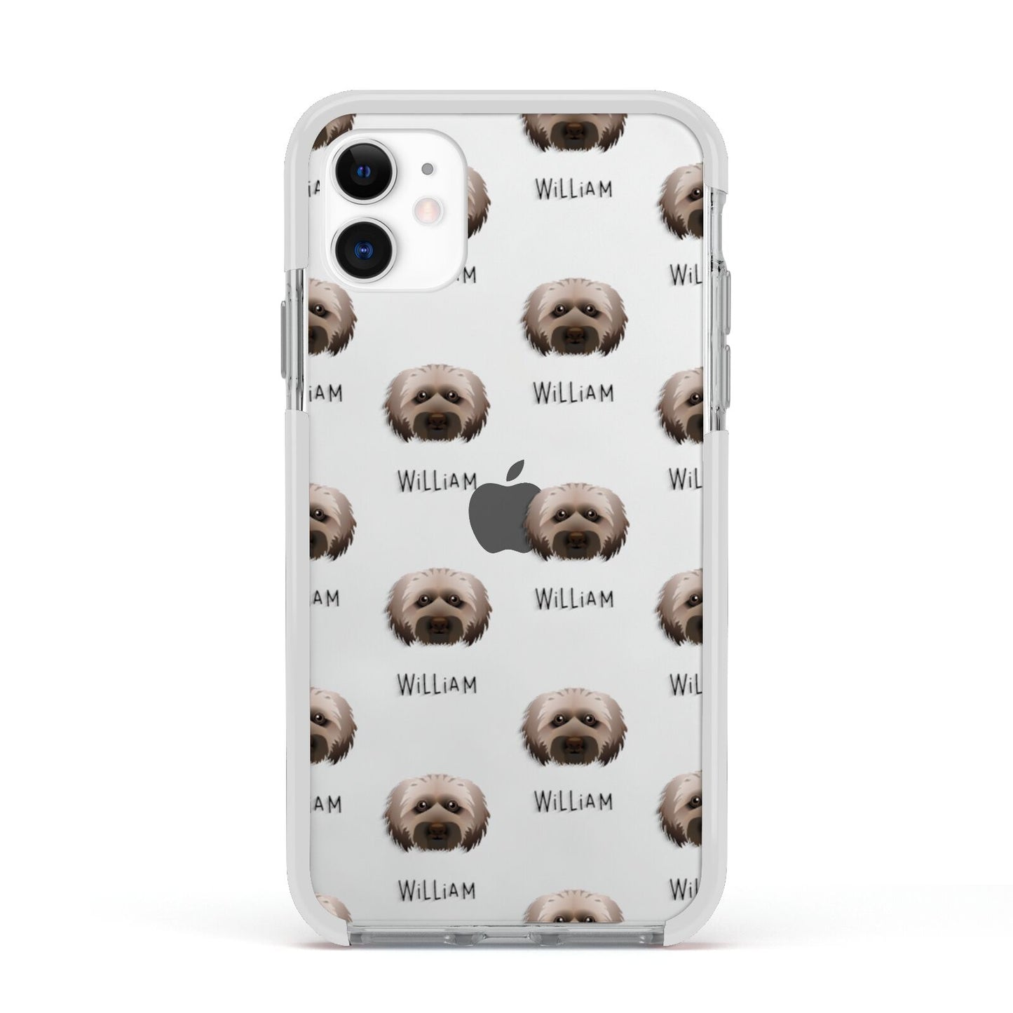 Doxiepoo Icon with Name Apple iPhone 11 in White with White Impact Case