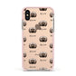 Doxiepoo Icon with Name Apple iPhone Xs Impact Case Pink Edge on Gold Phone