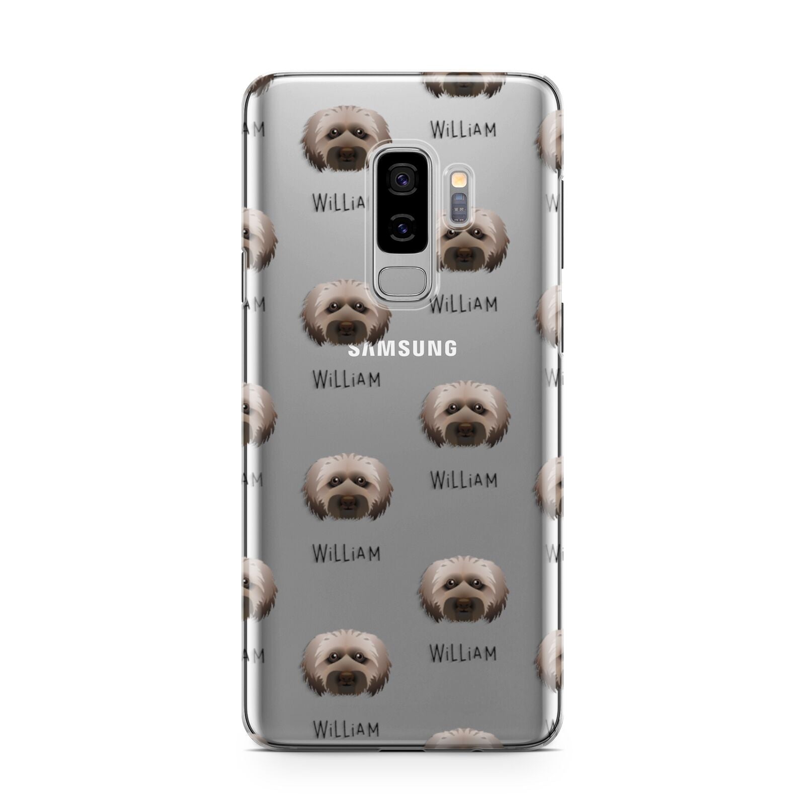 Doxiepoo Icon with Name Samsung Galaxy S9 Plus Case on Silver phone