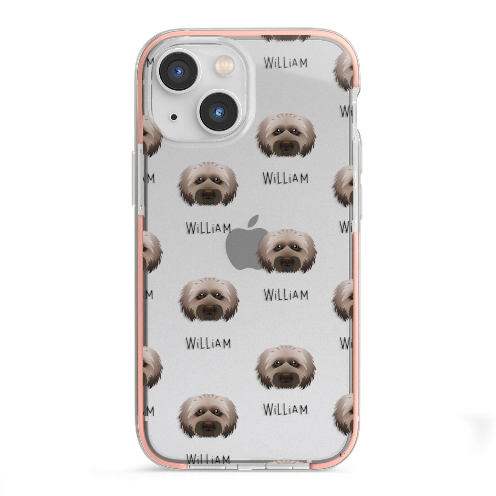 Doxiepoo Icon with Name iPhone 13 Mini TPU Impact Case with Pink Edges