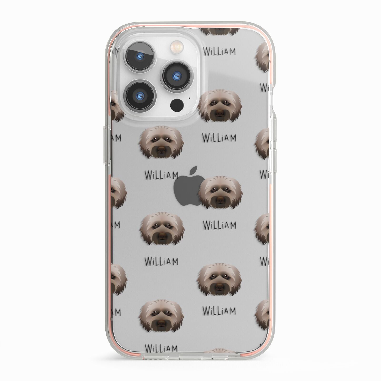 Doxiepoo Icon with Name iPhone 13 Pro TPU Impact Case with Pink Edges