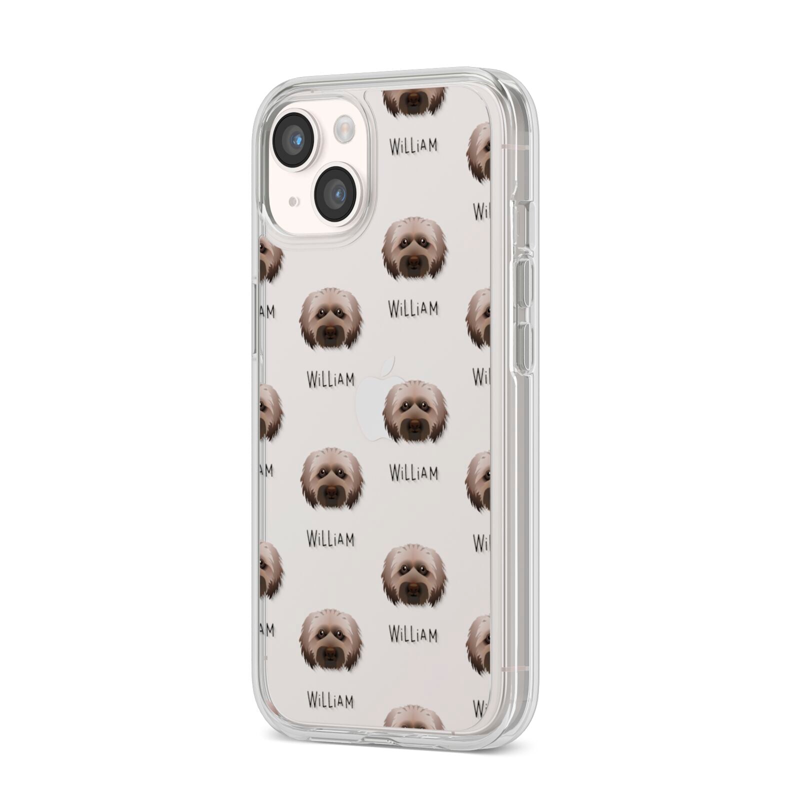 Doxiepoo Icon with Name iPhone 14 Clear Tough Case Starlight Angled Image