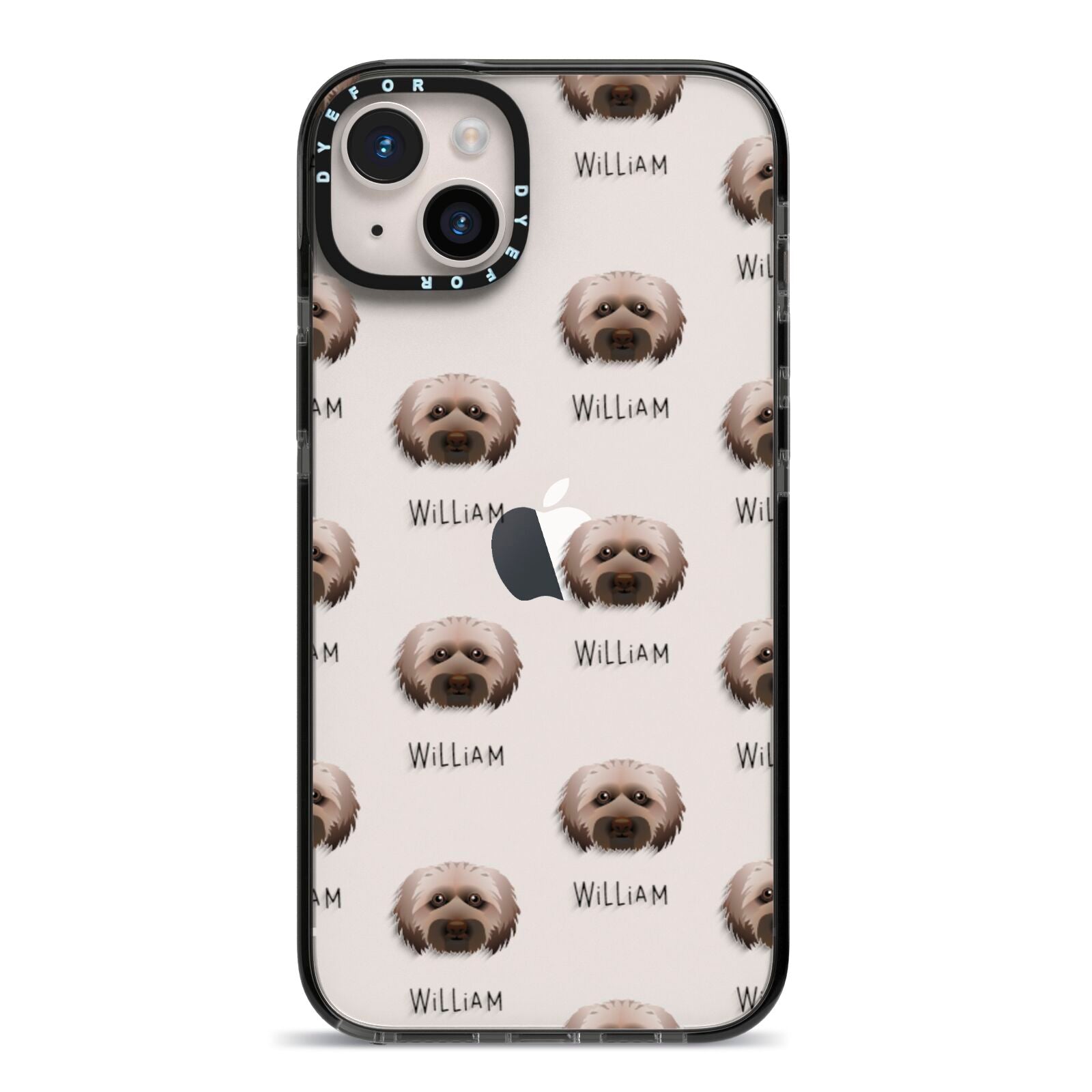 Doxiepoo Icon with Name iPhone 14 Plus Black Impact Case on Silver phone