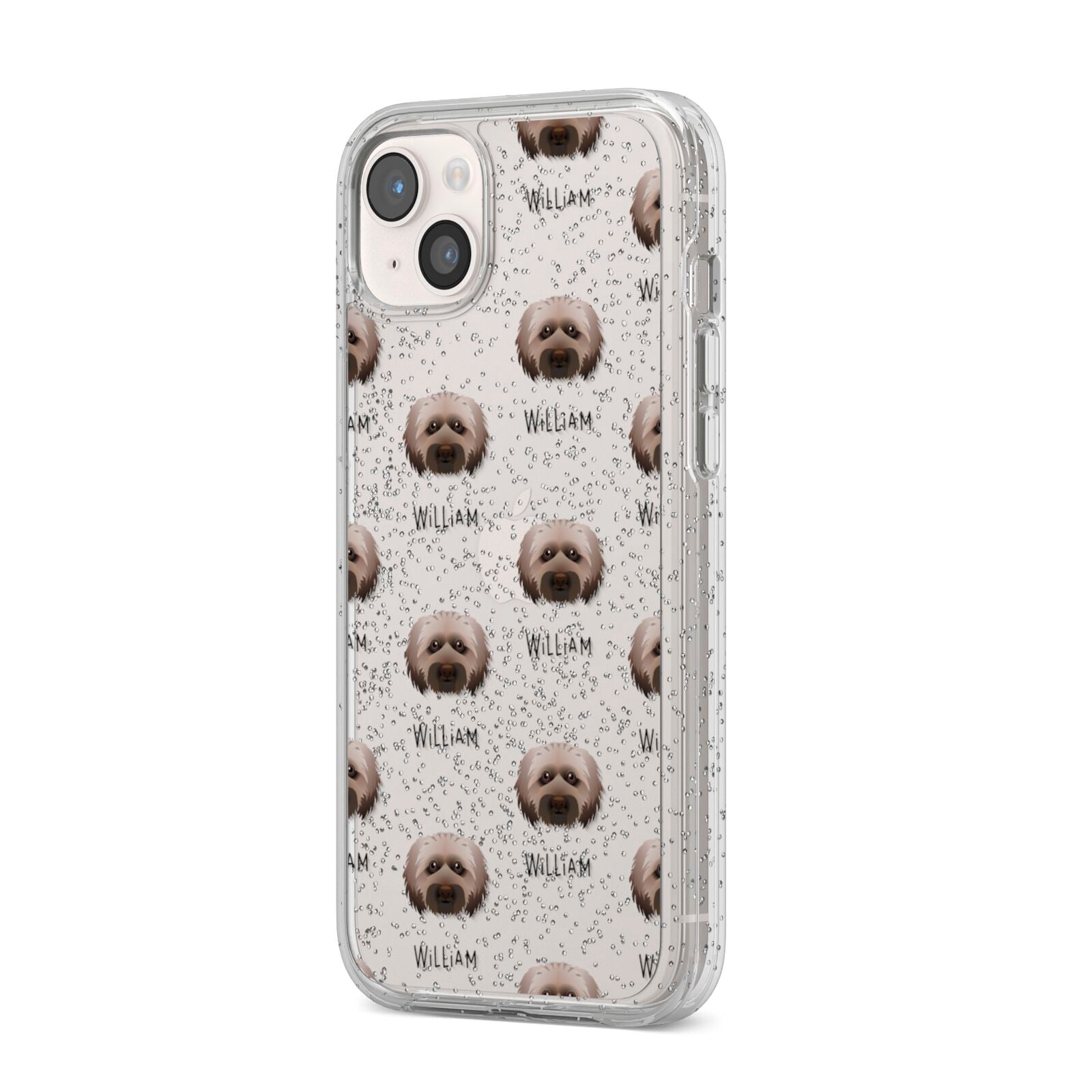 Doxiepoo Icon with Name iPhone 14 Plus Glitter Tough Case Starlight Angled Image