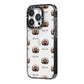 Doxiepoo Icon with Name iPhone 14 Pro Black Impact Case Side Angle on Silver phone